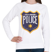 PRINTFASHION Nyelvtan rendőrség - Női pulóver - Fehér női pulóver, kardigán