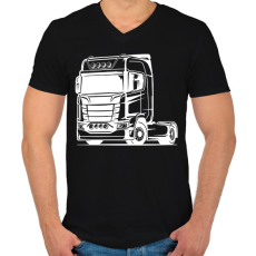 PRINTFASHION Nyergesvontató - Férfi V-nyakú póló - Fekete