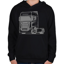 PRINTFASHION Nyergesvontató - Gyerek kapucnis pulóver - Fekete gyerek pulóver, kardigán