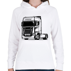 PRINTFASHION Nyergesvontató - Női kapucnis pulóver - Fehér