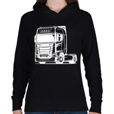 PRINTFASHION Nyergesvontató - Női kapucnis pulóver - Fekete női pulóver, kardigán