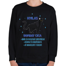 PRINTFASHION Nyilas - Bombay cica - Gyerek pulóver - Fekete