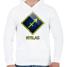 PRINTFASHION Nyilas - Férfi kapucnis pulóver - Fehér férfi pulóver, kardigán