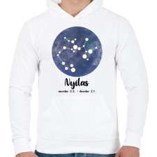 PRINTFASHION Nyilas - Férfi kapucnis pulóver - Fehér férfi pulóver, kardigán