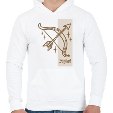 PRINTFASHION Nyilas horoszkóp - Férfi kapucnis pulóver - Fehér