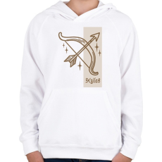 PRINTFASHION Nyilas horoszkóp - Gyerek kapucnis pulóver - Fehér