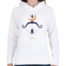 PRINTFASHION Nyilas minta - Női kapucnis pulóver - Fehér női pulóver, kardigán