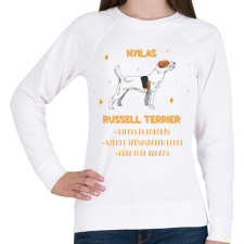 PRINTFASHION Nyilas - Russell terrier - Női pulóver - Fehér női pulóver, kardigán