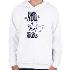 PRINTFASHION Nyilvánvaló kapitány - Gyerek kapucnis pulóver - Fehér