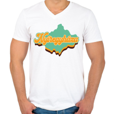 PRINTFASHION Nyíregyháza - Férfi V-nyakú póló - Fehér férfi póló