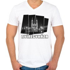 PRINTFASHION Nyíregyháza (GTA stílus) - Férfi V-nyakú póló - Fehér férfi póló