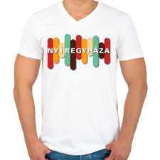 PRINTFASHION Nyíregyháza - Színes - Férfi V-nyakú póló - Fehér férfi póló