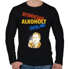 PRINTFASHION NYOMOKBAN ALKOHOLT TARTALMAZ - Férfi hosszú ujjú póló - Fekete férfi póló