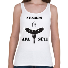 PRINTFASHION Nyugalom! Apa süti - Női atléta - Fehér női trikó