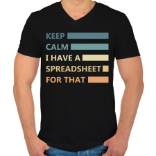 PRINTFASHION Nyugalom - Van táblázatom hozzá - Férfi V-nyakú póló - Fekete férfi póló