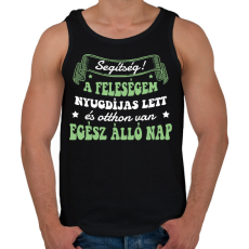 PRINTFASHION Nyugdíjas feleségem van - Férfi atléta - Fekete