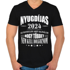 PRINTFASHION Nyugdijas lettem - Férfi V-nyakú póló - Fekete