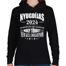 PRINTFASHION Nyugdijas lettem - Női kapucnis pulóver - Fekete női pulóver, kardigán