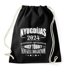 PRINTFASHION Nyugdijas lettem - Sportzsák, Tornazsák - Fekete tornazsák