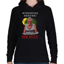 PRINTFASHION NYUGDÍJAS VAGYOK 2 - Női kapucnis pulóver - Fekete női pulóver, kardigán