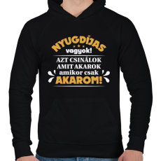 PRINTFASHION Nyugdíjas vagyok! - Férfi kapucnis pulóver - Fekete