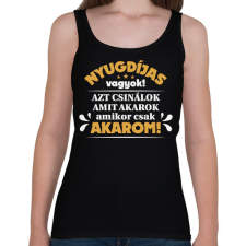 PRINTFASHION Nyugdíjas vagyok! - Női atléta - Fekete női trikó