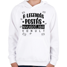 PRINTFASHION Nyugdíjba vonult - Postás - Gyerek kapucnis pulóver - Fehér