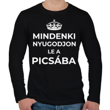 PRINTFASHION NYUGODJ LE A PICSÁBA - Férfi hosszú ujjú póló - Fekete férfi póló