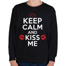 PRINTFASHION Nyugodj le és csókolj meg - Gyerek pulóver - Fekete gyerek pulóver, kardigán