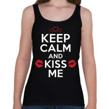 PRINTFASHION Nyugodj le és csókolj meg - Női atléta - Fekete női trikó