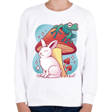 PRINTFASHION Nyúl és béka - Gyerek pulóver - Fehér gyerek pulóver, kardigán