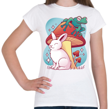 PRINTFASHION Nyúl és béka - Női póló - Fehér női póló
