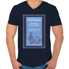 PRINTFASHION Nyúlszőr - Férfi V-nyakú póló - Sötétkék