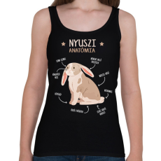 PRINTFASHION Nyuszi anatómia - Női atléta - Fekete