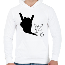 PRINTFASHION Nyuszi árnyék - Férfi kapucnis pulóver - Fehér férfi pulóver, kardigán