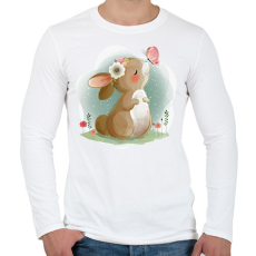 PRINTFASHION Nyuszi  - Férfi hosszú ujjú póló - Fehér