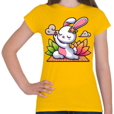 PRINTFASHION Nyuszi jóga - Női póló - Sárga