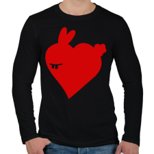 PRINTFASHION Nyuszi love - Férfi hosszú ujjú póló - Fekete férfi póló