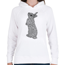 PRINTFASHION Nyuszi - Női kapucnis pulóver - Fehér