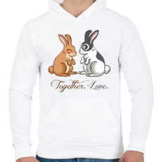 PRINTFASHION Nyuszi szerelem - Férfi kapucnis pulóver - Fehér