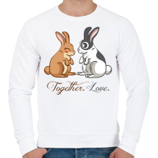 PRINTFASHION Nyuszi szerelem - Férfi pulóver - Fehér