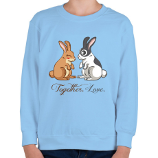 PRINTFASHION Nyuszi szerelem - Gyerek pulóver - Világoskék
