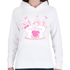 PRINTFASHION Nyuszi szerelem! - Női kapucnis pulóver - Fehér