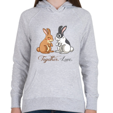 PRINTFASHION Nyuszi szerelem - Női kapucnis pulóver - Sport szürke