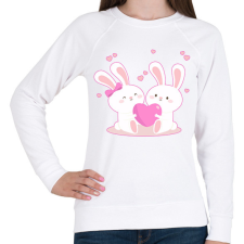 PRINTFASHION Nyuszi szerelem! - Női pulóver - Fehér női pulóver, kardigán