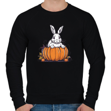 PRINTFASHION Nyuszi tökben - Férfi pulóver - Fekete férfi pulóver, kardigán