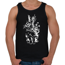 PRINTFASHION nyuszi virágokkal fehér - Férfi atléta - Fekete