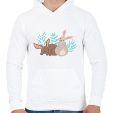 PRINTFASHION Nyuszik - Férfi kapucnis pulóver - Fehér