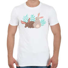 PRINTFASHION Nyuszik - Férfi póló - Fehér férfi póló