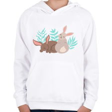 PRINTFASHION Nyuszik - Gyerek kapucnis pulóver - Fehér gyerek pulóver, kardigán